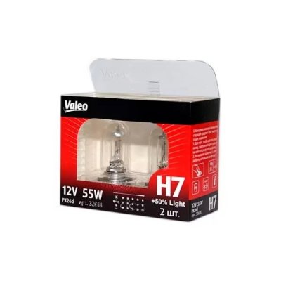 Комплект галогенных ламп H7 12V 55W +50% Light